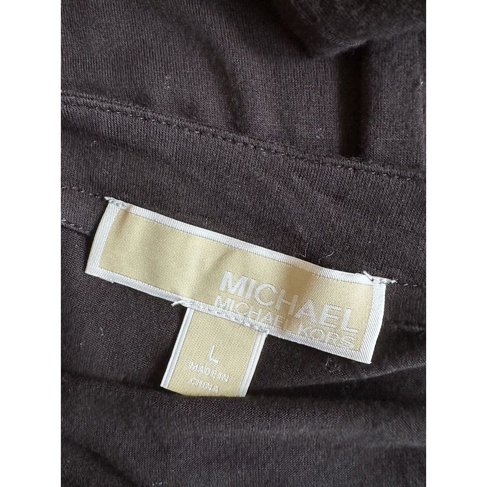 MICHAEL Michael‎ Kors Women's Black Top Blouse Gold Grommet Logo Sz Large - Picture 12 of 13